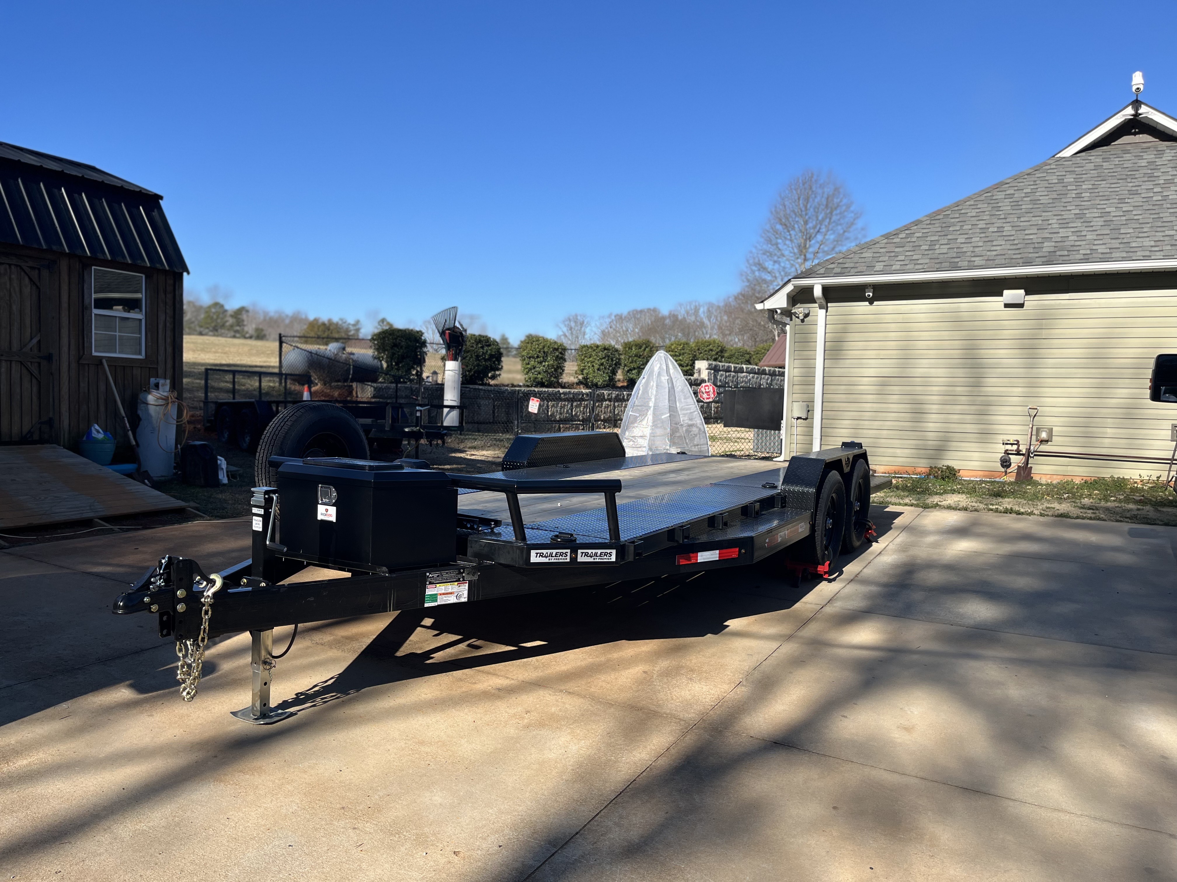 Professional 20ft car hauler trailer available for rent in Travelers Rest and Greenville SC